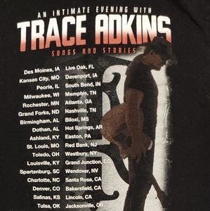 Trace Adkins 2012 Songs and Stories Black Vintage Concert Tee Double Sided Small